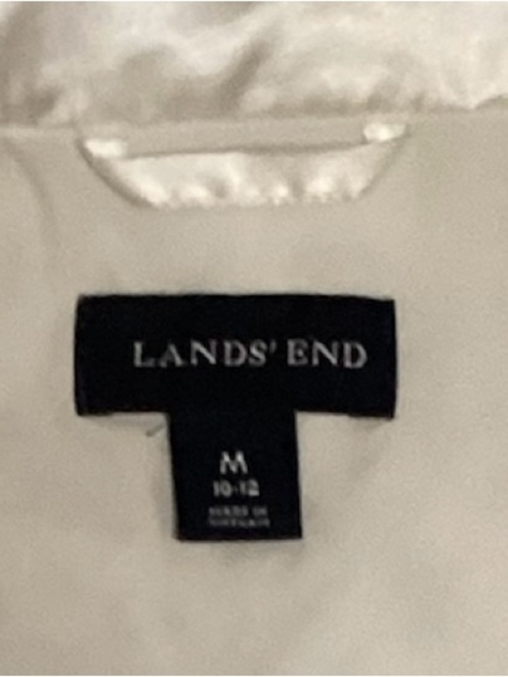 Lands' End Cream Satin-Look Vest  10-12 - Picture 3 of 6